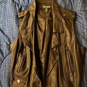 Hot Topic Black Leather Vest
